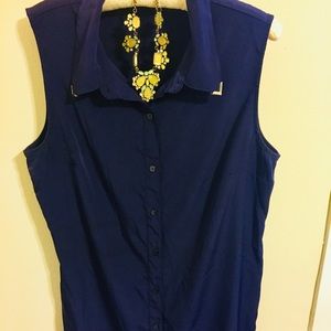 Forever 21 Blue Silk Blend Tunic